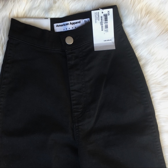 American Apparel Black Easy Jeans XXS - Picture 4 of 8